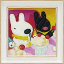 絵画額 リサとガスパール アートフレーム Sサイズ 「ピエロのパフェ」 壁掛、卓上両用(木製丸棒足付) GL-02006周年記念品 プレゼント 退職記念 卒業記念 名入れ相談