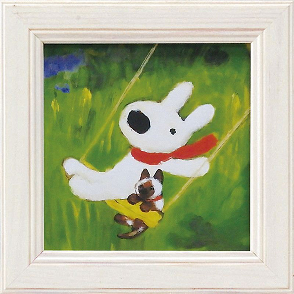 ミニ絵画額 リサとガスパール ミニアートフレーム 「こねこをかう」 壁掛、卓上両用 GL-00651周年記念品 プレゼント 退職記念 卒業記念 名入れ相談