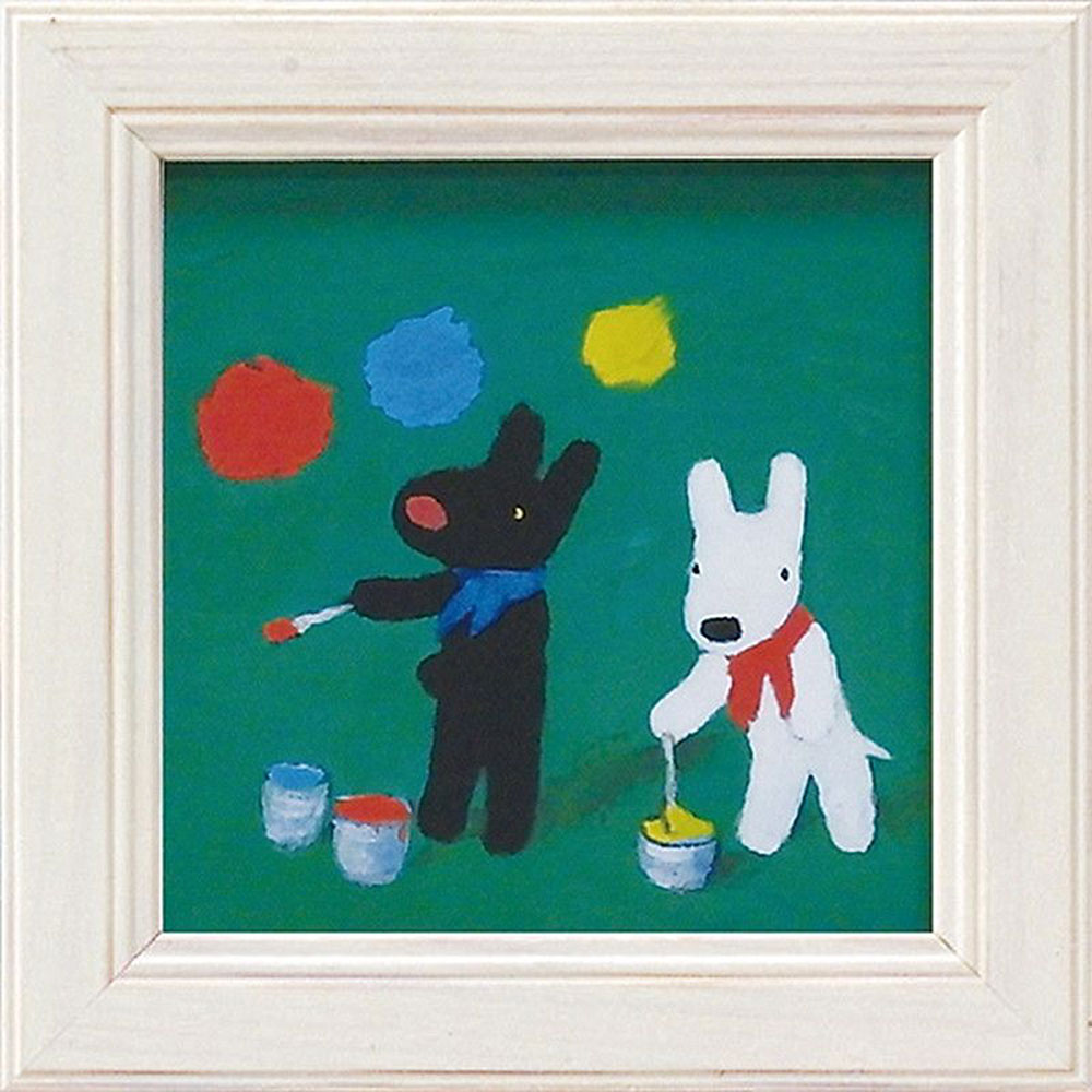 ミニ絵画額 リサとガスパール ミニアートフレーム 「いろ」 壁掛、卓上両用 GL-00658周年記念品 プレゼント 退職記念 卒業記念 名入れ相談