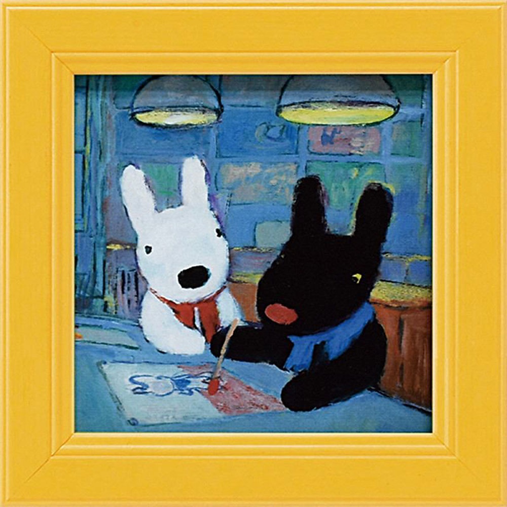 ミニ絵画額 リサとガスパール ミニアートフレーム 「アトリエ」 壁掛、卓上両用 GL-00664周年記念品 プレゼント 退職記念 卒業記念 名入れ相談