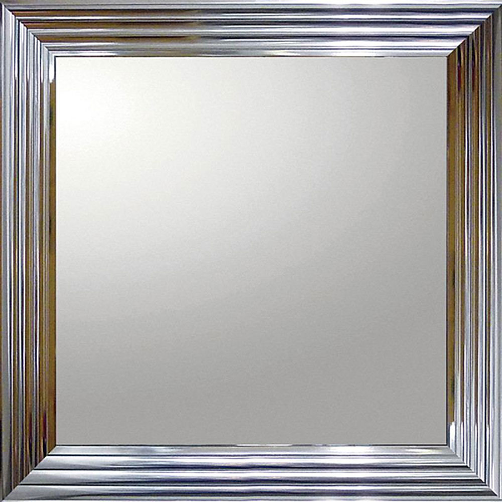 鏡 ミラー　壁掛け デコラティブ 大型ミラー シャープ 「正方形（メタル シルバー）」 壁掛用 BM-16024お祝い プレゼント 記念品 粗品