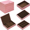 ジュエリーボックス 4段 ジュエリーボックス 「ピンク」 卓上用 YB-05003周年 創業 設立 記念品 プレゼント お祝い 名入れ 粗品