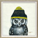 油彩画 オイル ペイント アート 「ニットキャップ オウル(Sサイズ)」 壁掛用 オイル ペイント OP-07027周年記念品 プレゼント 退職記念 卒業記念 ...