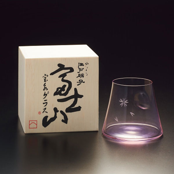 Rakuten - 田島窯 江戸硝子 富士山 宝永グラス（木箱入） さくら色 TG13-014-1P 送料無料
