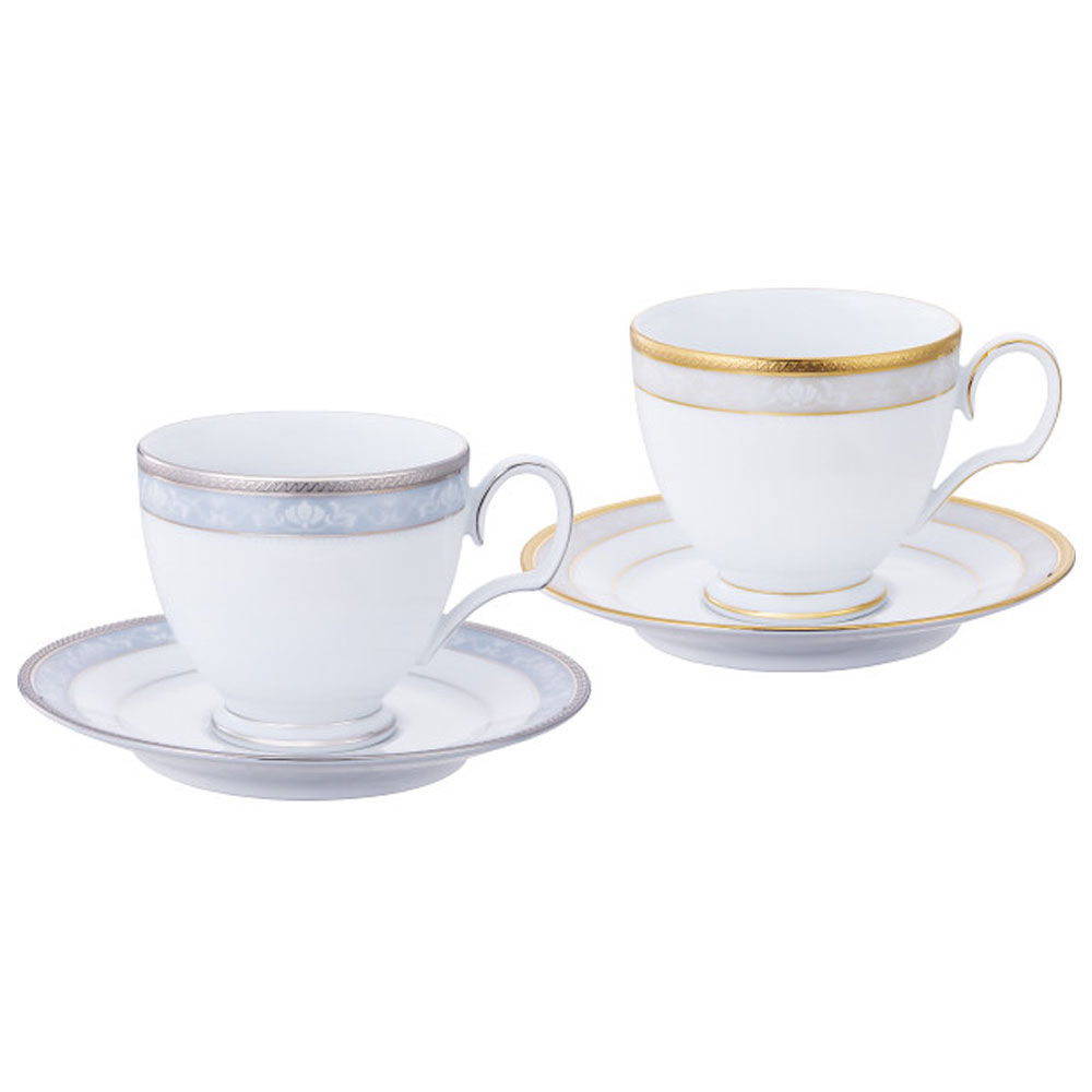 樂天商城 - ノリタケ ハンプシャーゴールド＆プラチナ ペアティー・コ−ヒ−碗皿 4335-6L/P91988 送料無料
