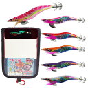 エギング エギ 2.5号 セット イカ釣り アオリイカ エギ ラトル入り 6本入り 餌木 ルアーセット 強アピール 夜光エギ エギケース付属 カラビナつき