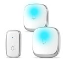 ワイヤレスチャイム 玄関ドアベル 自動発電 音と光で呼び出し 7色提示led 電池不要 防水防塵 4段階音量調節 介護 飲食店/玄関/浴室などに適用 200M無...