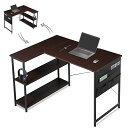 YeTom pc ゲーミングデスク l字 右棚左棚 幅107cm desk コーナーデスク つくえ 棚板高さ調節可能 作業机 収納袋付き L字型 勉強机 在宅ワ...