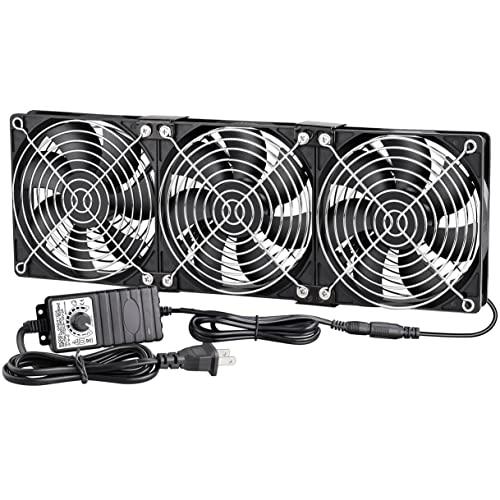 3 * 120mm 3連ファン、DC12V電源ファン 換気扇、AC100V - 240Vスピードコントローラー、キャビネットシャーシ冷却ファン、サーバーワークス...