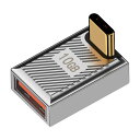 Duttek L字USB C USB A 変換アダプタは、120W 10Gbps USB-Cオス USBメス 変換アダプタ, 亜鉛合金製の両面USB AからUS...