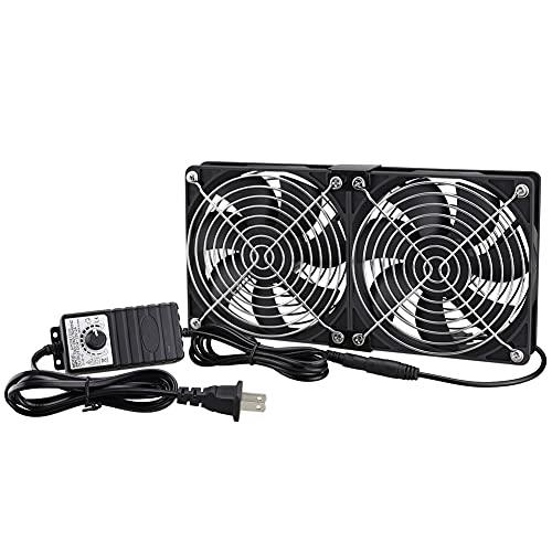 2 * 120mm 2連ファン、DC12V電源ファン換気扇、AC100V-240Vスピードコントローラー、キャビネットシャーシ冷却ファン、サーバーワークステーシ...