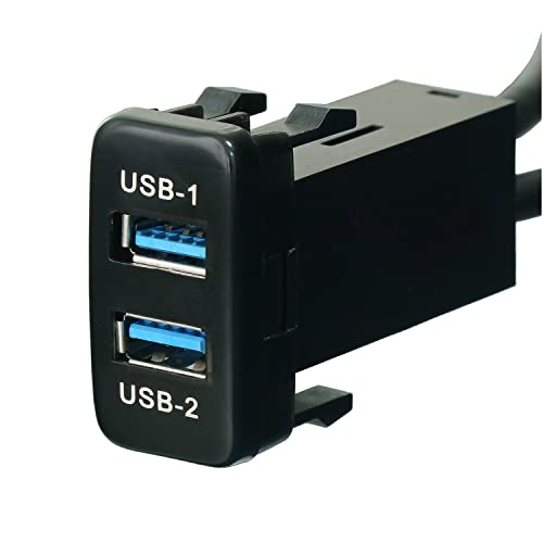 トヨタ車系用 TOYOTA用 USB3.0入力ポート オーディオ中継 オーディオパーツ 2*AUDIOポート USB3.0延長パネル スイッチホール用 ダッシュボードキット (タイプB)