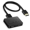 マラソン期間中ポイント5倍 HDMI 分配器 1入力2出力 4K HDMI スプリッター 2ポートに対応 1入力2出力のスプリッター 2画面同時出力 3D 1080p HDMI1.4 PS5 Xbox HDTV DVD 対応 高速HDMIケーブル USB電源ケーブル付き (4K 30Hz 1x2 HDMI スプリッター)