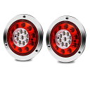 Aoling トラック用テールランプled 12V 24V兼用 クリアレンズ丸型 トラック/軽トラ/キャンパーシェルなどのデイライト/ブレーキライト/ターンシグ...
