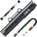 Tiakia 自転車 空気入れ くうきいれ 携帯用ポンプ フロアポンプ ポータブル バイクポンプ 空気いれ 仏式 英式米式 バルブ対応 高圧 260PSI アル...