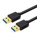 DTECH USB 3.0 ケーブル 2m タイプA-タイプA オス-オス 金メッキコネクタ搭載 ブラック