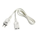エルパ(ELPA) 延長コード コンセント 1m 1個口 125V 15A 耐トラッキングカバー メス-オス W-1511NB(W) ホワイト