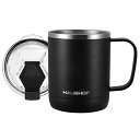 HAUSHOF ステンレスマグカップ 真空断熱コーヒーカップ ふた付き 300ml 保温・保冷カップ 二重構造 携帯マグ タンブラー マグボトル コンビニマグ ...