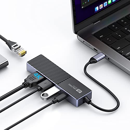 USB C nu 5 |[gy 4K HDMI|[g/60W PD[d/ LAN C[Tlbg/USB 3.0 5Gbps f[^] / USB2.0 z5 in 1 hbLOXe[V usb ϊA_v^ ^Cvc LlanA_v^[ USB TYPE C nu f[^] X݌v MacBook Pro Air iPad Pro Windows An