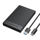 2.5インチ HDD ケース USB 3.1 6Gbps接続 SATA UASP対応 ssd ケース 2.5インチ 工具不要 HDD外付けケース 簡単着脱 ハードディスクケース9.5mm/7mm HDD/SSD対応 2.5インチ ssd ケース Mac OS/Windows/Linux等に対応 【USB C-USB A ケーブル付き】ブラック