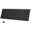 iClever キーボードワイヤレスキーボード JIS基準 日本語配列 超薄型 テンキー付き 無線 2.4G キーボード USB充電式 フルサイズアルミ合金製 パソコンPC用 Windows対応 Mac対応 日本語説明書 ブラック GKJ22B