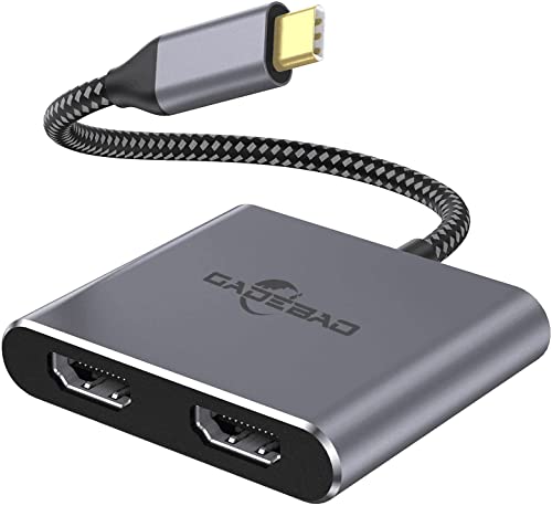 [マラソン期間中ポイント5倍]USB C HDMI 変換アダプタ 4K@60Hz 2-in-1 USB Type C デュアル HDMI ハブ 1080P MacBook Pro 2020/2019/2018、MacBook Air 2020/2019/2018、DELL XPS 13/15、iMac、iPad Pro 2020/2019/2018 その他USB-C機器対応