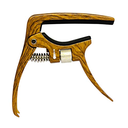 SONDERY カポタスト アコースティック ギター エレキ 用 6弦 アコギ カポ トリガーテンション調整可能 ブリッジピン抜き機能 木目カラー バネ式 クイ...