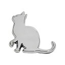 FUTWOD ステッカー 猫 車 エンブレム ねこ ネコ かわいい 面白い 3Dステッカー アクセサリー 防水 耐候 デカール おしゃれ キャット カーステッカー バッジ シルバー 車用 バイク 飾り スーツケース キズ隠し 見上げる猫