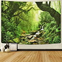 Pknoclan 森タペストリー 木 渓流柄壁掛けタペストリー 自然風景壁掛け布 235x180cm超大判布ポスター 部屋 窓 模様替え インテリア飾り