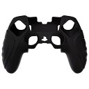 PlayVital ps5 Edgeコントローラーに対応用人間工学に基づいた滑り止めシリコンカバーケース、ps5 Edgeワイヤレスコントローラー用ソフトラバープロテクタースキン、サムグリップキャップ付き。【ガーディアンエディション-ブラック】