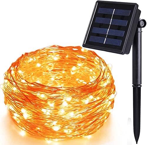 LEDイルミネーションライト ソーラー ストリングスライト 100電球 10m 電飾 8種光るパターン IP65防水 飾り クリスマス・ツリー パーティー フェ...