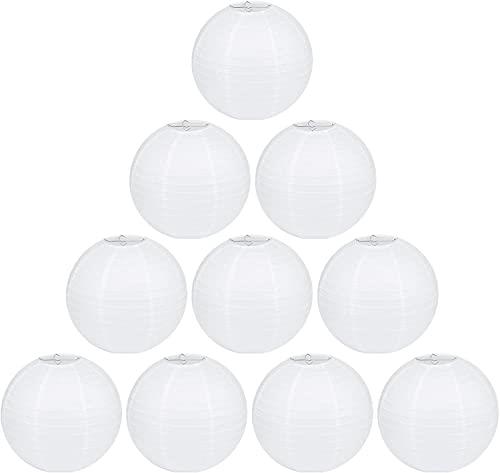 LIHAO 提灯 ちょうちん 白 紙提灯 ペーパーランタン 10個入 25cm 10