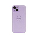Panda Baby iPhone 15 Plus レザーケース 本革に近い質感 (パープル)