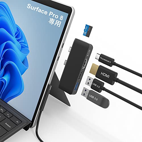 Surface Pro 8 USB nu 4K HDMI|[g + USB-C Thunerbolt 4 (fBXvC+f[^+PD[d) + USB3.0 + USB2.0 + TF (Micro SD) J[hXbg }`|[g Surface Pro 8 nu gvfBXvC (Surface Pro 8+HDMI+USB C) T[tFX Pro8 ϊhbO