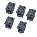 YFFSFDC 5個DC ACロッカースイッチ、SPSTミニオン/オフトグルスイッチ2ピンAC 125V-250V DC 12V 24V 36V 48V 60V...