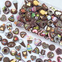 TANOKOX デコパーツ ミックス かわいい お菓子 スイーツ 食べ物 福袋 樹脂貼付けパーツ 樹脂カボション 可愛い 子供 デコレーションパーツ 手芸 ハンドメイド レジンパーツ(ブラウン)