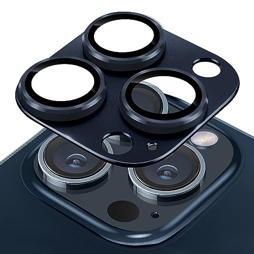 iPhone 15 Pro/iPhone 15 Pro Max カメラフィルム アルミ合金製＋AR高透過率強化ガラス [Kakuki]アイフォン15プロ/アイフォン15プロマックス 一体型レンズ保護フィルム 耐衝撃 露出オーバー防…
