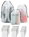 GOKEI ビニール 巾着 防水 袋 巾着袋 旅行 【計30枚 S×10枚+M×10枚+L×10枚】 紐色:ブラウン