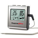 ThermoProサーモプロ クッキング料理用オーブン温度計デジタル ミルク コーヒー 肉 揚げ物 食品 燻製などの温度管理用キッチンタイマーとアラーム機能TP...