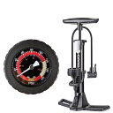 CXWXC 自転車 空気入れ 仏式/英式/米式バルブ対応 大型ゲージ付き 160psi ミニフロアポンプ 浮き輪/ボールアダプター付き アルミ製 ブラック (C...