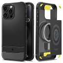 Spigen iPhone 15 Pro Max ケース MagSafe対応 マグネット搭載 米軍MIL規格 ラギッド・アーマー・マグフィット ACS06561 (マット・ブラック)