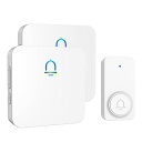 SECRUI ワイヤレスチャイム 受信機 2個 玄関チャイム 送信機 電池式 屋外 防水 工事不要 室内 子機 コンセント 音と光で呼び出し 7色提示led 3...