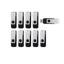 USBメモリ4GB USB2.0 10個セット フラッシュドライブ 回転式 まとめ買い 業務用 メモリスティック 問屋 ストラップホール付き (黒)