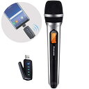 USBワイヤレスマイク、Alvoxcon UHF 手持ち 無線 マイクセット PC (Mac/Windows)、Android フォン、 ノートパソコン、動画撮...
