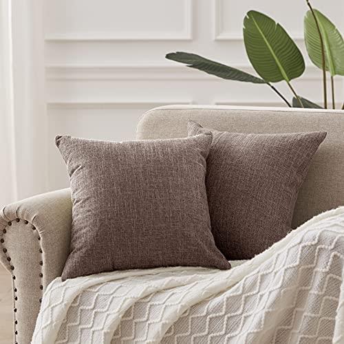 CUTEWIND クッションカバー 座布団カバー 60 x 60cm おしゃれ 北欧 リネン風 無地 ざぶとんかばー 和室 インテリア雑貨 カフェ 2枚セット