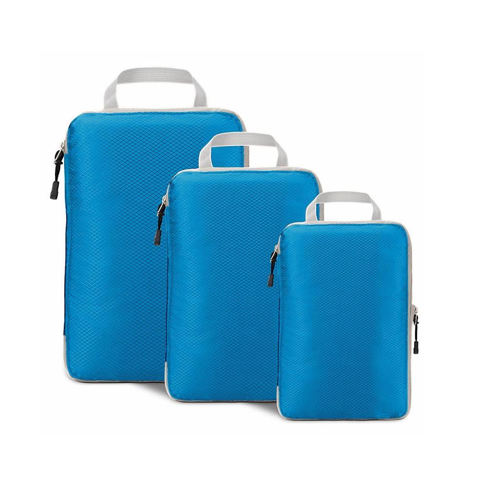 Plobeca 旅行用圧縮袋【2024年最新型】圧縮バッグ 便利旅行圧縮バッグ 3点セット ジッパー圧縮で衣類ス..