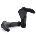 TRIWONDER 自転車ハンドルグリップ 人間工学ハンドルグリップ MTB バーエンド 自転車用グリップ バイシクル グリップ ゴム製 牛角 クロスバイク マウンテンバイク (ブラック - 143mm)