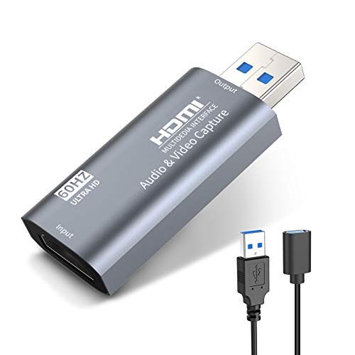 KINGONE HDMI キャプチャーボード ゲームキャプチャー USB3.0 60fps 1080P ゲーム実況生配信、ライブ会議、ライブビデオ配信、画面共有、録画に適用 フルHDキャプチャーカード switch、Xbox One、OBS Studio対応 電源不要（アップグレードバージョン）