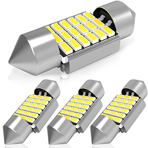 TORIBIO 車内ランプ 4個入り DC12V 無極性 T10×31mm 18SMD LEDルームランプ Festoon 6418 C5W 1.25インチ31mm Canbus エラーフリー DE3175 DE3021 DE3022 6428 7065 Xenon 車用 LEDバルブ ナンバープレートライト 両口金タイプ ホワイト 6000K 車用