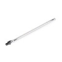 ロングスピンナーハンドル ホイールレンチ 差込角 12.7mm 1/2インチ 460mm 180°可動 CR-V鋼製 メッキ仕上げ タイヤ交換 プーリーボルト脱...